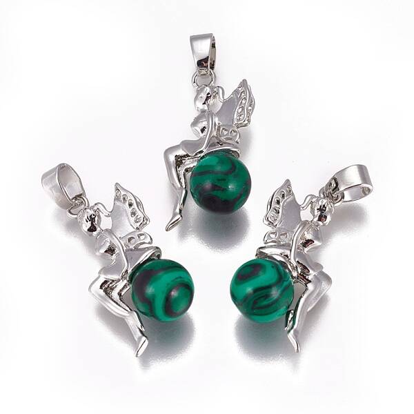 Synthetic Malachite Pendants