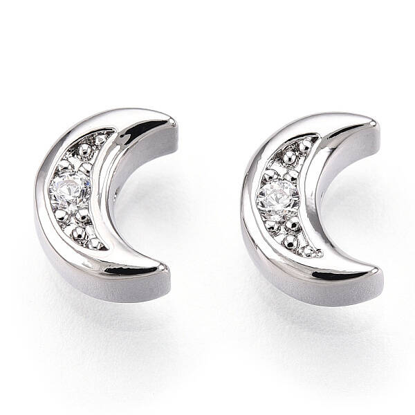 Brass Micro Pave Cubic Zirconia Beads