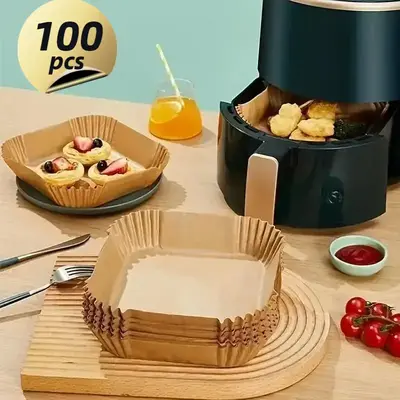 50 piece Air Fryer Liner Non-stick paper for baking and microwave easy to clean Sheet paper for healthier cooking Hotel and c...