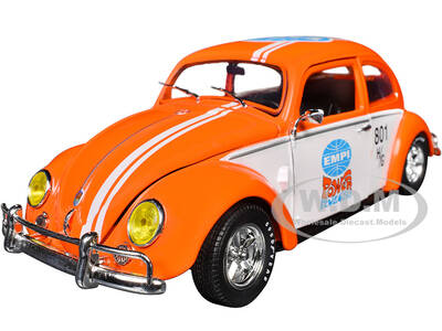 1952 Volkswagen Beetle Deluxe Model EMPI Power Rules Orange and White with Graphics Limited Edition to 6650 pieces Worldwid...