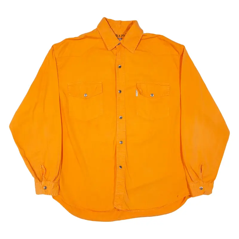 NORWISS Mens Plain Shirt Orange Long Sleeve L