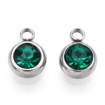201 Stainless Steel Rhinestone Charms