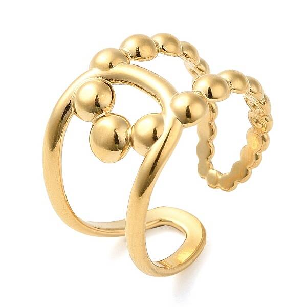 304 Stainless Steel Hollow Knot Open Cuff Ring for Women