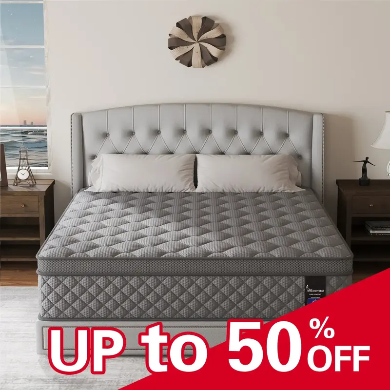 Twin Full Queen King Mattress, 10 Hybrid Mattress with Gel Memory Foam and Individually Pocket Innerspring Euro Top Mattres...
