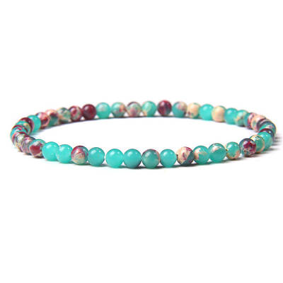 4mm Round Synthetic Shoushan Stone Beads Bracelet for Men
