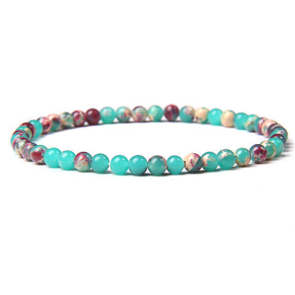 4mm Round Synthetic Shoushan Stone Beads Bracelet for Men