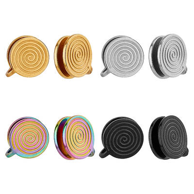 8Pcs 4 Colors 304 Stainless Steel Vortex Cuff Earrings