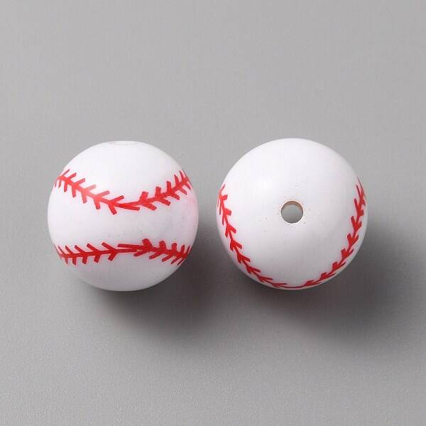 Sport Theme Opaque Resin Beads