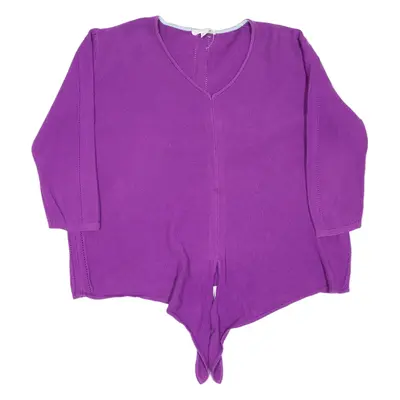 WHITE STUFF Womens Jumper Purple Tight Knit 3/4 Sleeve UK 12