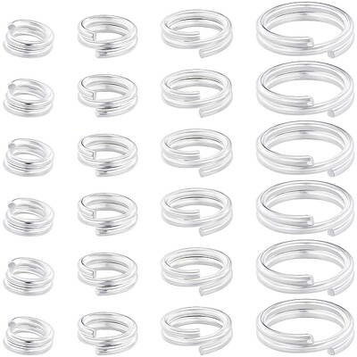 80Pcs 4 Styles Brass Split Rings