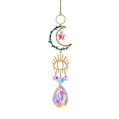 Glass & Brass Moon Star Pendant Decorations
