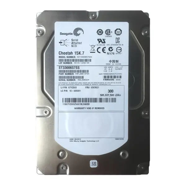 03X3621 IBM 300GB 6Gb/s SAS 15000 3.5-inch 16MB Hard Drive