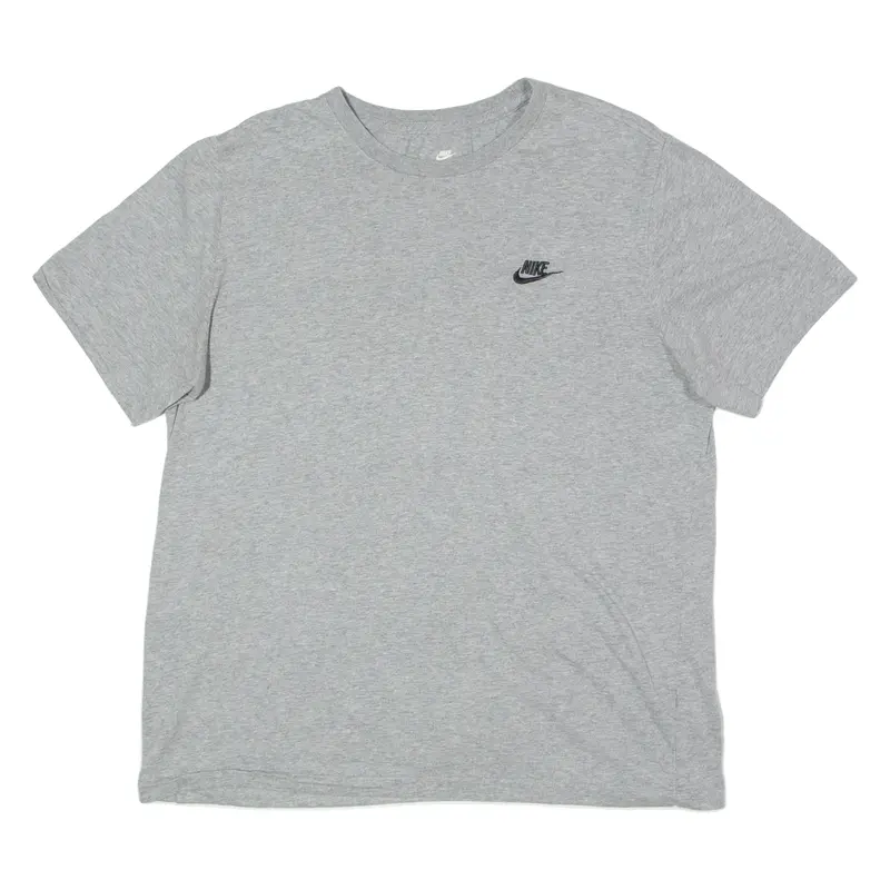 NIKE Mens T-Shirt Grey Crew Neck L