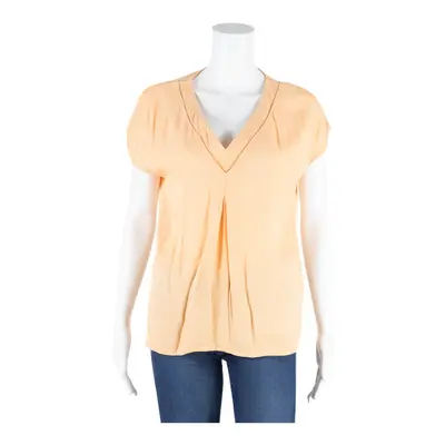 MASSIMO DUTTI Blouse Orange V-Neck Sleeveless Womens UK 6