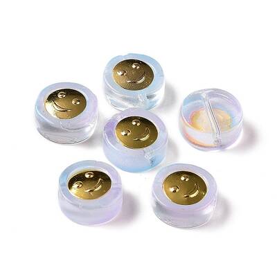 Transparent Spray Painted Glass Beads