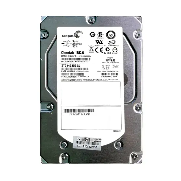 481271-001 HP 146GB 3Gb/s SAS 15000 3.5-inch Hard Drive