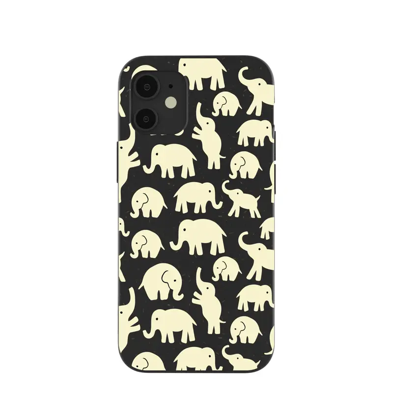 Black Little Elephants iPhone 12 Mini Case