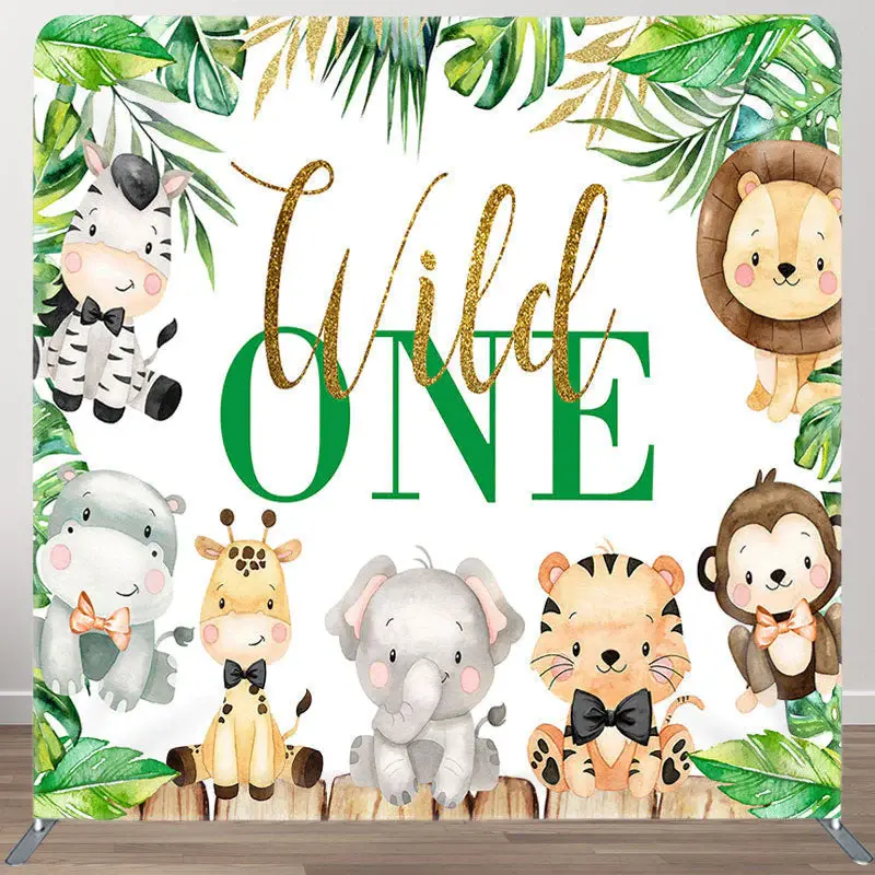 Safari Wild One Fabric Backdrop Cover for Birthday - Aperturee