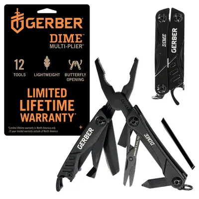 Gerber Gear Dime 12-in-1 Mini EDC Multitool - Needle Nose Pliers, Pocket Knife, Keychain, Bottle Opener - Gifts for Men, EDC ...