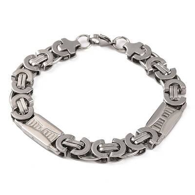 Tarnish Resistant 201 Stainless Steel Byzantine Chain Bracelets