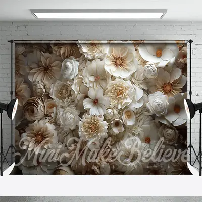 Dreamy White Flowers Floral Backdrop For Photography - Aperturee