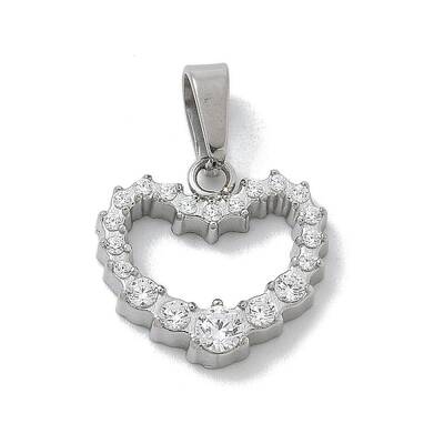 Ion Plating(IP) 304 Stainless Steel Micro Pave Cubic Zirconia Pendants