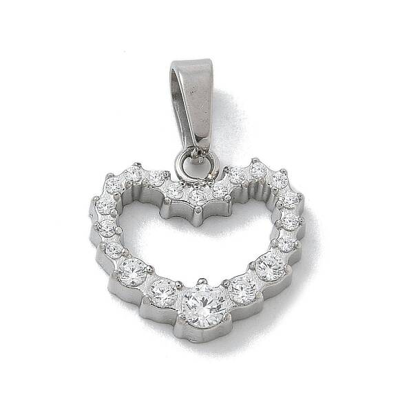 Ion Plating(IP) 304 Stainless Steel Micro Pave Cubic Zirconia Pendants