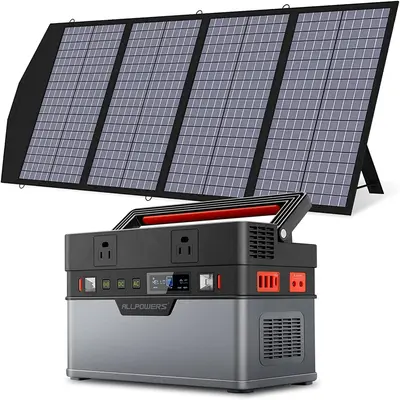 Solar Generator Kit 700W Portable Power Station 140W Solar Panel