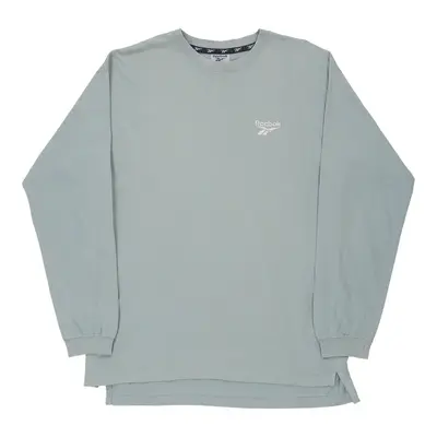 Reebok Sweatshirt - Small Grey Cotton Blend