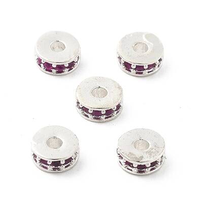 Brass Micro Pave Cubic Zirconia Beads