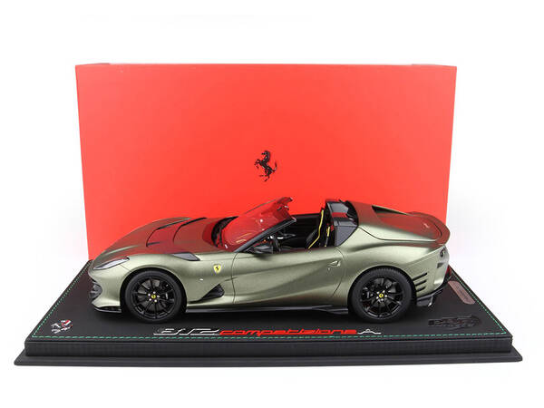Ferrari 812 Competizione Aperta Verde Manzoni Matt Green with DISPLAY CASE Limited Edition to 70 pieces Worldwide 1/18 Model ...