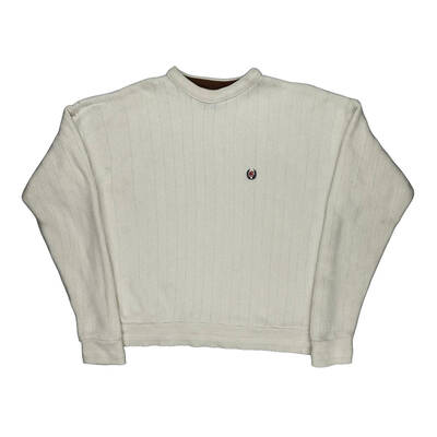 Made In Usa Chaps Ralph Lauren Jumper - Large White Cotton