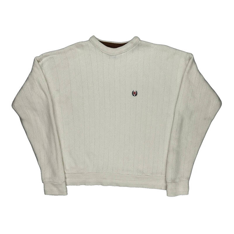 Made In Usa Chaps Ralph Lauren Jumper - Large White Cotton