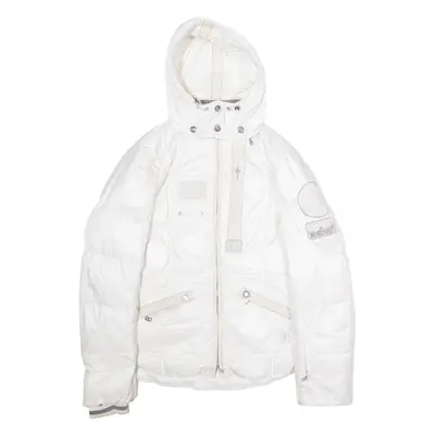 BOGNER Alaska Expedition Puffer Womens Ski Jacket White Hooded UK 14