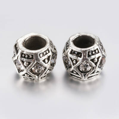 Tibetan Style Alloy Rhinestone European Beads