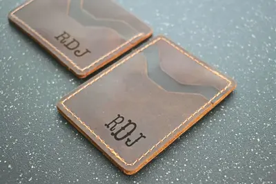 Minimalist Wallet Personalized Card Holder Ultra Slim Wallet Men's Wallet Women's Wallet, Brown