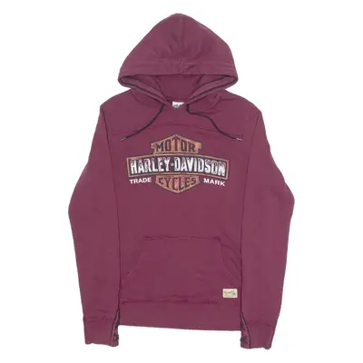 HARLEY DAVIDSON Womens Maroon Hoodie L