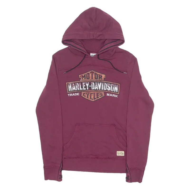 HARLEY DAVIDSON Womens Maroon Hoodie L