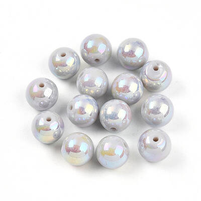 Electroplate Pearlized Glass Pearl Beads