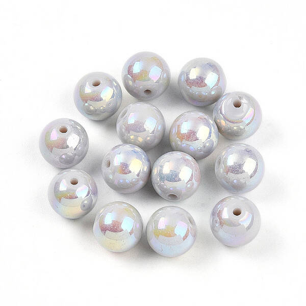 Electroplate Pearlized Glass Pearl Beads