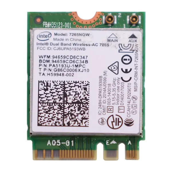 H35123-001 HP 7265NGW IEEE 802.11a/b/g/n/ac 867Mb/s PCI-E M.2 Dual-Band Wifi/Bluetooth 4.0 Network Card