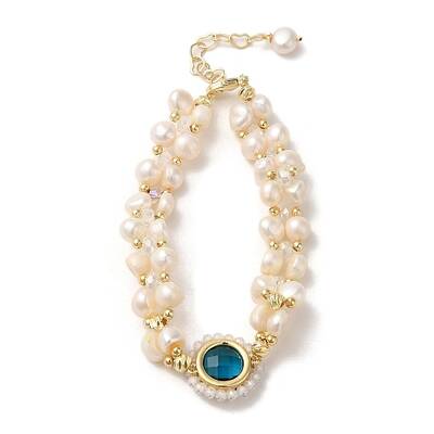 Natural Pearl Beaded Double Layer Multi-strand Bracelet
