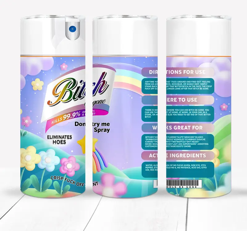 20oz B*tch Be Gone 20 oz tumbler Drinkware Lid Portable Stainless Insulated Straw  Steel Flasks Insulation Bottled Water Bott...