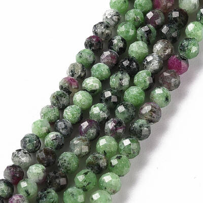 Natural Ruby in Zoisite Beads Strands