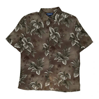 Croft & Barrow Hawaiian Shirt - Medium Brown Cotton
