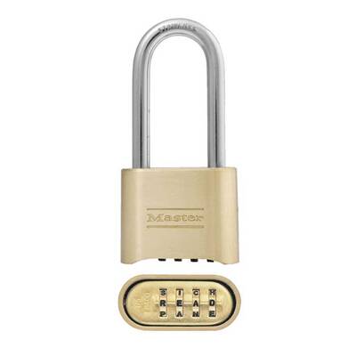 Master Lock Combination Brass Padlock Resettable, Body Width: 2 (51Mm), Shackle Length: 2-1/4 (57Mm), Shackle Width: 1 (25...