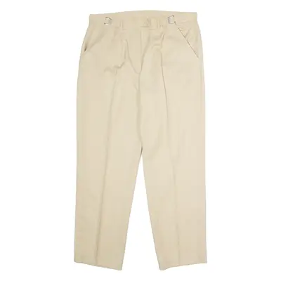 DANMART Pleated Womens Trousers Beige Regular Straight W32 L26