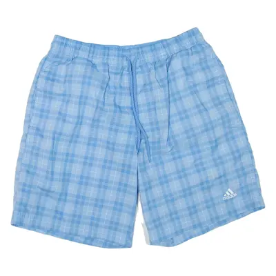 ADIDAS Mesh Lined Mens Swimming Shorts Blue Check S W28