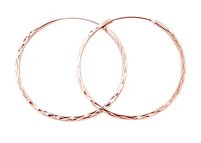 Beneto Fashion Round Gold Plated Earrings Made of Silver AGUC2439 / Rosette - Diameter: 5 cm