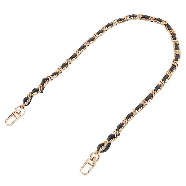 Cowhide Leather Purse Iron Chain Straps